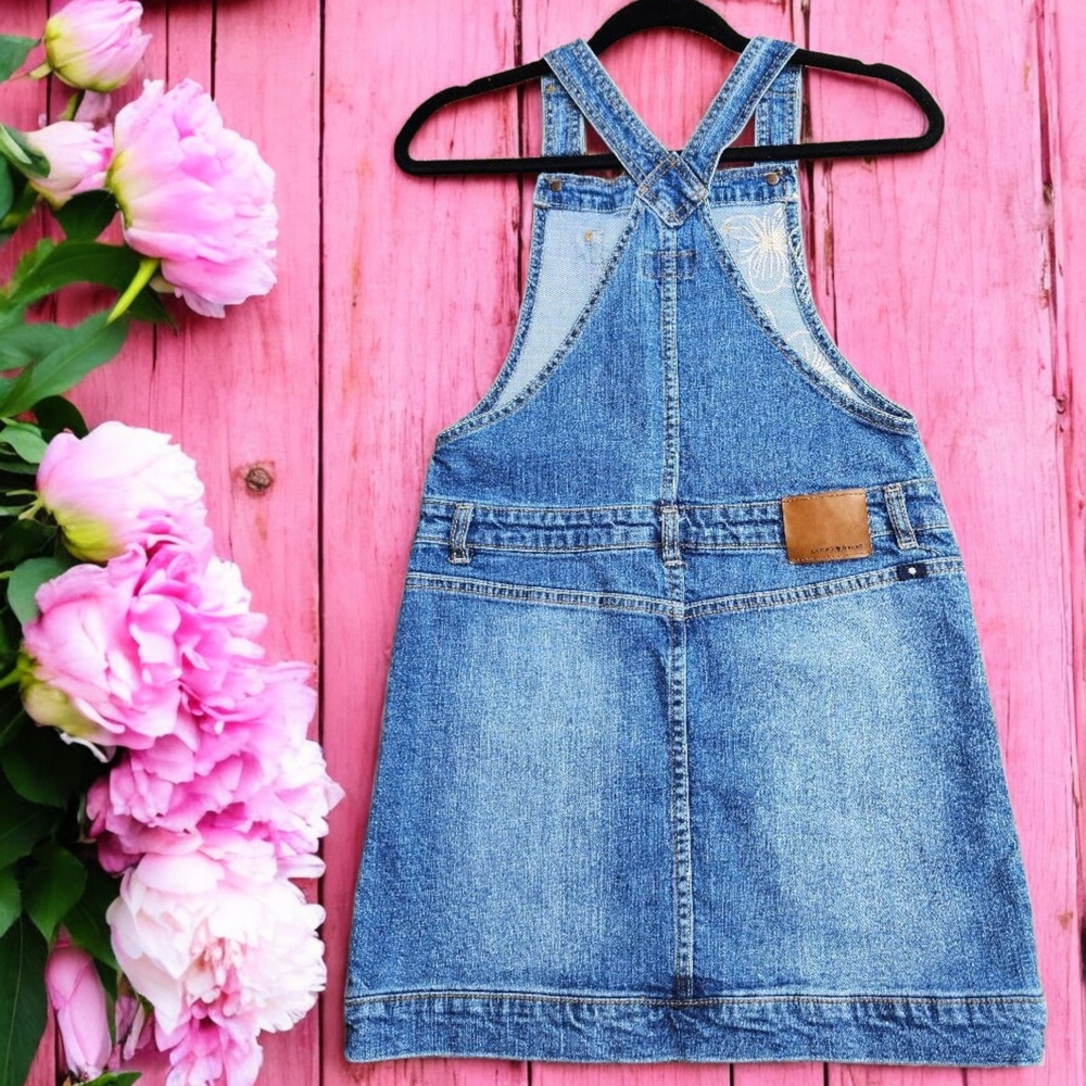 Lucky Brand Denim Overall Dress with Floral Embroidery - Picture 2 of 2